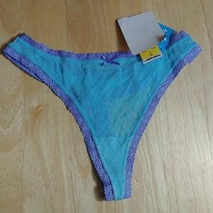 Warner's Low Rise Thong NWT blue and purple L 7